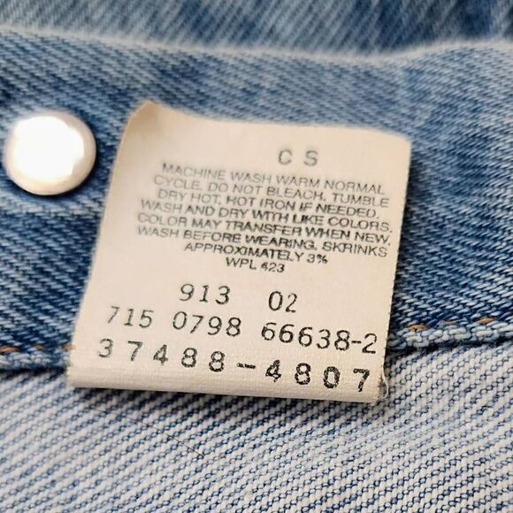 y2k Vintage white blue tag 90s Levi's denim jacket L, made in the USA - Picture 5 of 10